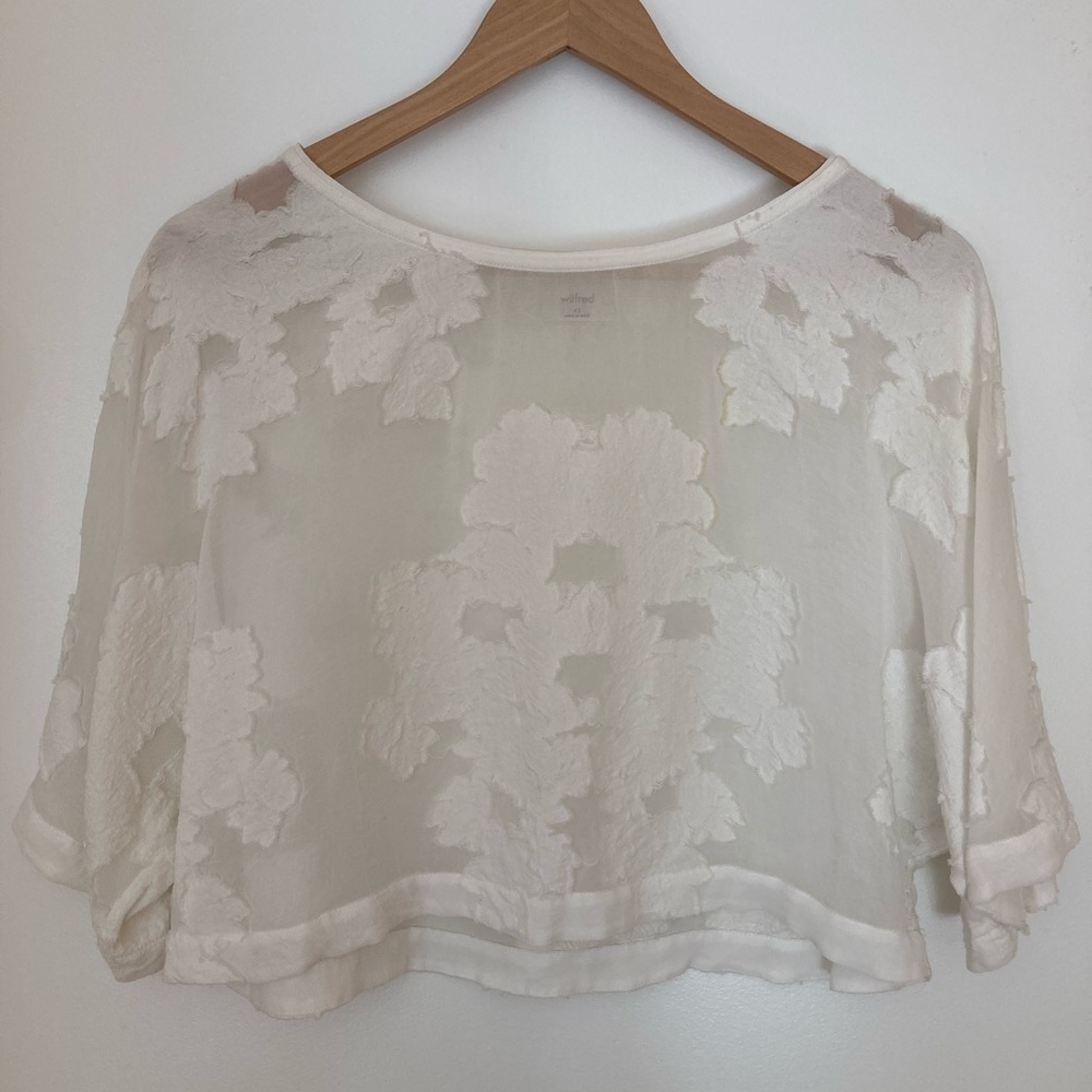 Wilfred sheer white floral top